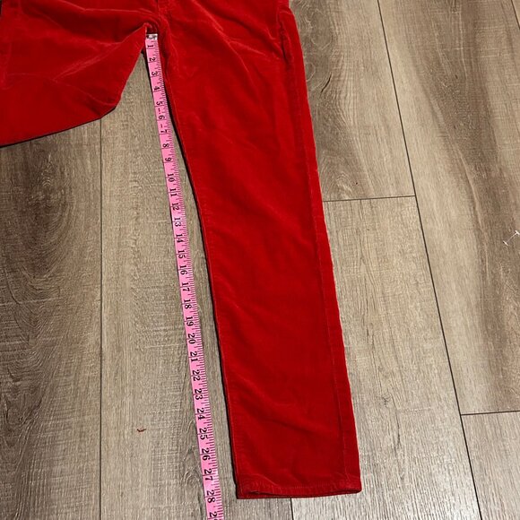 Adriano Goldschmied The Stevie Ankle Slim Straight Red Corduroy Pants Size 29 - Picture 9 of 12